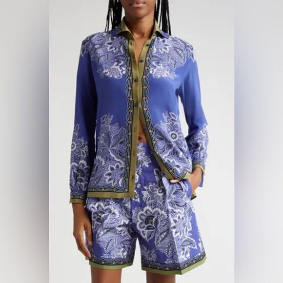 Etro Silk Bandana Blouse size 40/us size 4 - Picture 3 of 13